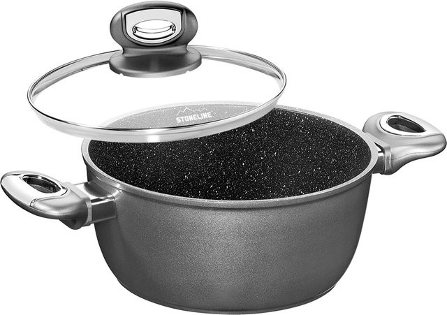 STONELINE Gourmundo Kochtopf mit Glasdeckel, Durchmesser: 24 cm, Antihaftbeschichtung - Bild 1