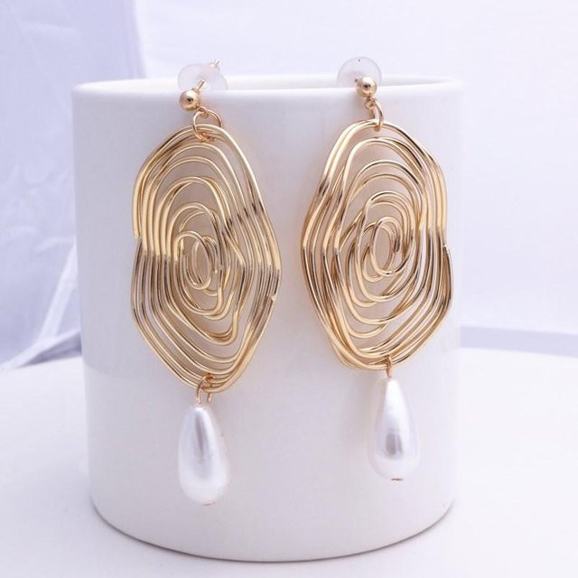 YIRAN Jewelry Ohrringe, Perle, Messing, Gold, Damen - Bild 1
