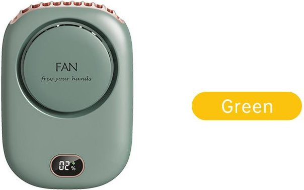 Vissko Tragbarer Halsventilator in Grün, Flügelloser Mini-Ventilator mit verstellbarem Umhängeband und USB-Wiederaufladung für Reisen und Sport - Bild 1