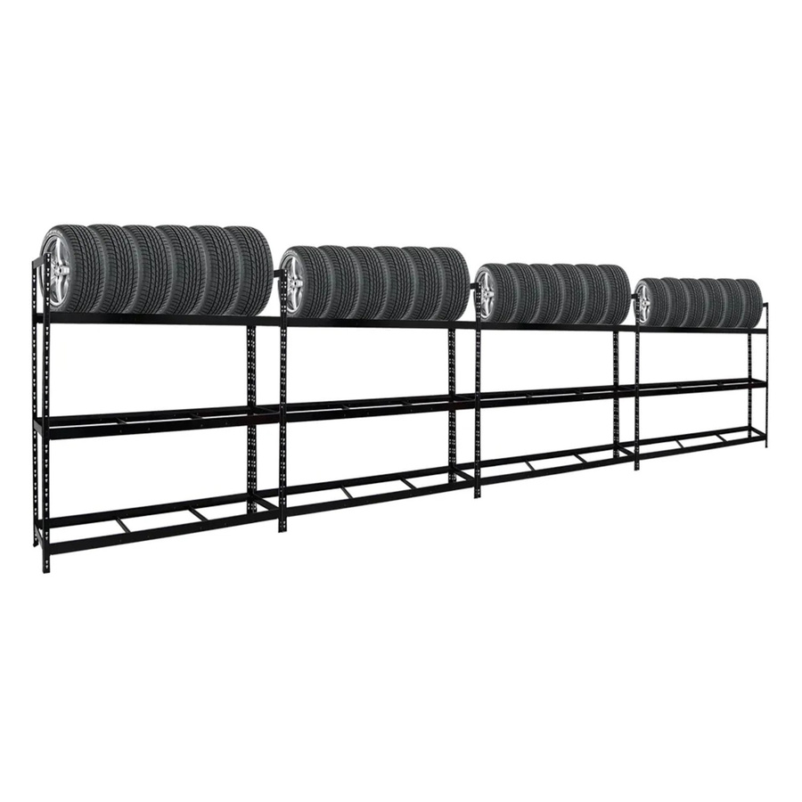 PROREGAL Reifenregal Tiger XL Schwarz H x B x T: 200 x 180 x 45 cm für bis zu 84 Reifen - Bild 2