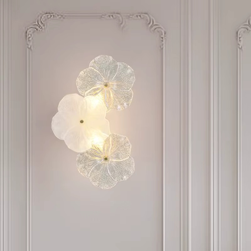 Claeted Wandleuchte in Weiß mit Glas-Elementen für Wohnzimmer und Schlafzimmer - Bild 2