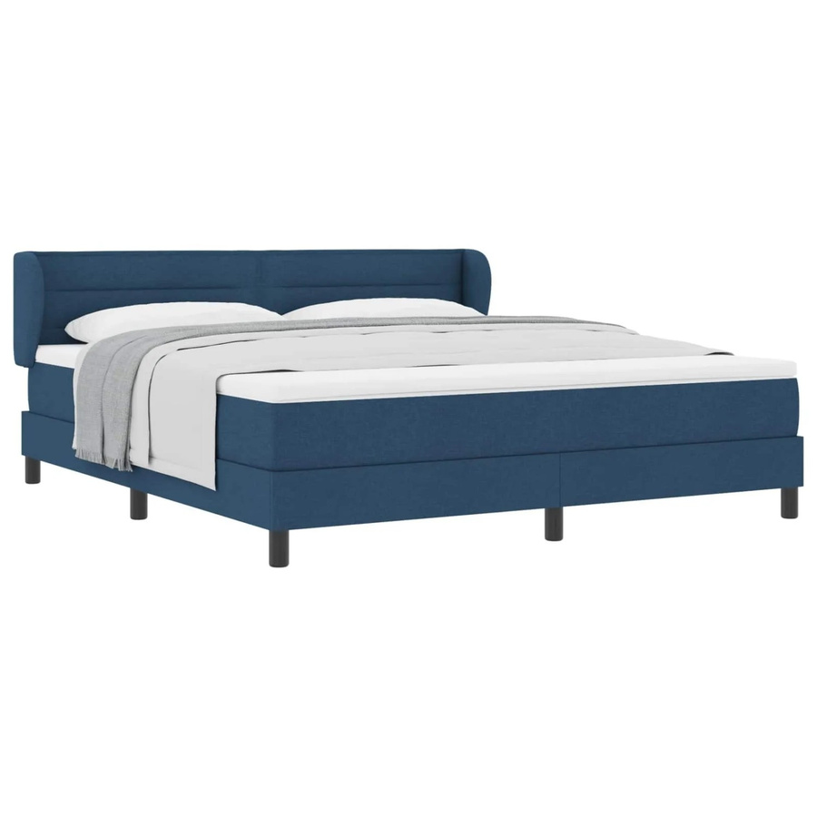 vidaXL Boxspringbett mit Matratze und Kopfteil in Blau, B/T/H: 180 x 200 x 280 cm - Bild 2