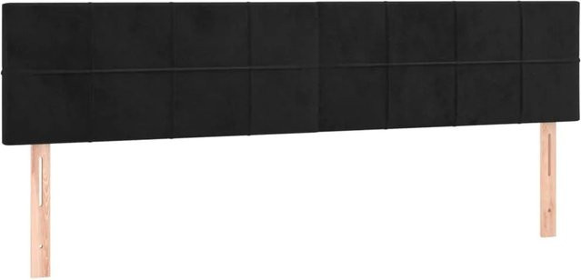 vidaXL LED Kopfteil in Schwarz aus Samt mit USB-Ladeanschluss, Breite: 160 cm, Tiefe: 5 cm, Höhe: 78-88 cm - Bild 1