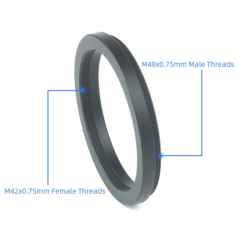EYSDON M48 auf M42 Konvertierungs-T-Ring-Adapter, männlich, schwarz - Bild 2