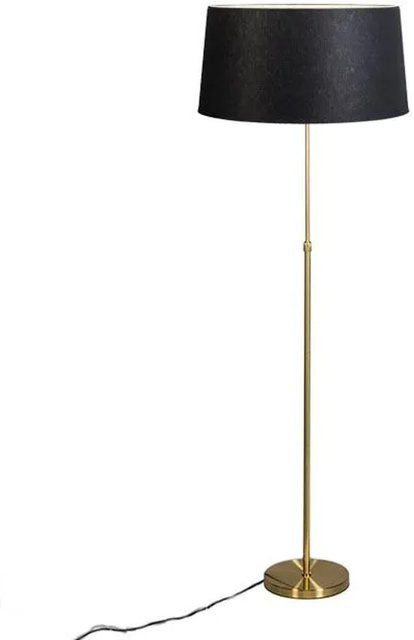 QAZQA Stehleuchte modern in Gold und Schwarz, höhenverstellbar und dimmbar, Messing/Metall, Höhe: 143 cm - Bild 1