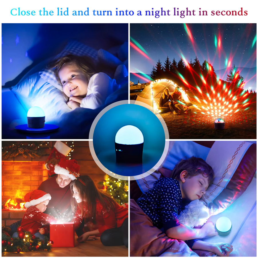 U'King 2er-Set LED Disco Licht Mini Magic Ball mit Soundaktivierung, RGB Multicolour Effekt für DJ, KTV und Bar, Schwarz - Bild 4