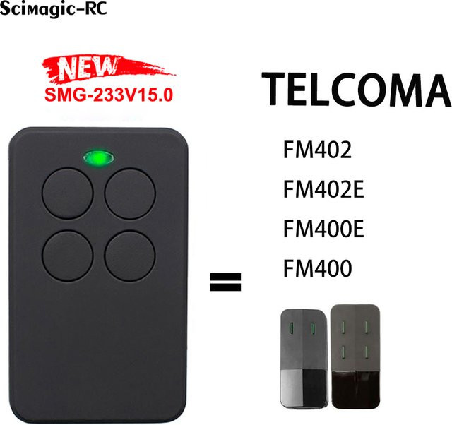 Telcoma Fernbedienung Duplikator fm400 fm400e für Garagentore, 433,92 MHz, Schwarz - Bild 1
