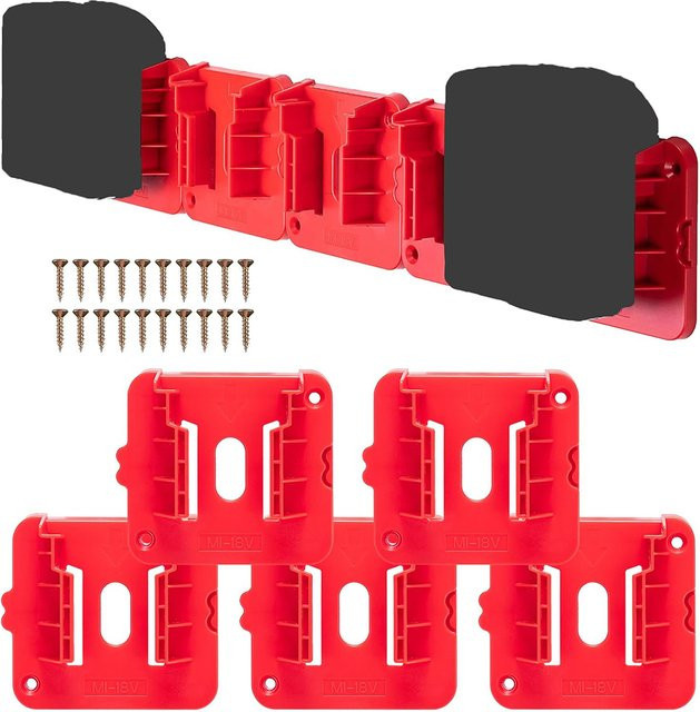 5er-Pack Milwaukee Batteriehalterung für 18V Akkus passend für 48-11-1815, 48-11-1828 und 48-11-1850 - Bild 1
