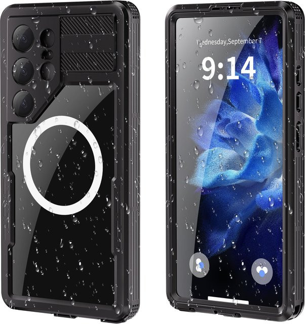 ShellBox Wasserdichte Handyhülle mit MagSafe für Samsung Galaxy S26 Ultra, S25 Plus und S24 Ultra, stoßfest und staubdicht, Farbe: Grau - Bild 1
