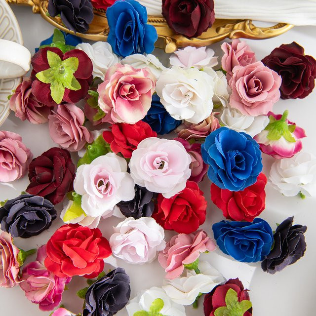 Künstliche Seidenrosen Tee Knospen in Multicolour für Hochzeiten, Garten und DIY-Dekoration - Bild 1