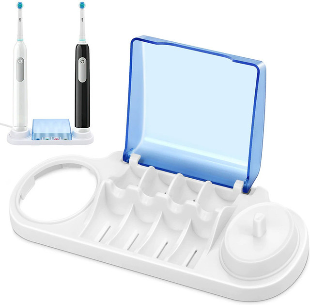 Yunchi Zahnbürstenhalter für Oral B elektrische Zahnbürsten Pro 4000, Weiß, Freistehend aus Kunststoff - Bild 1