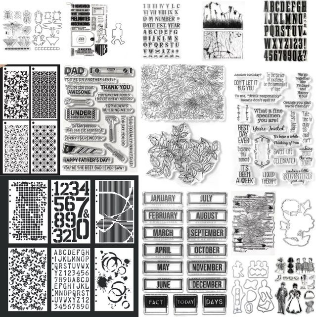 Stanzformen für Scrapbook und Tagebuch zur Dekoration sowie Prägevorlagen für DIY-Grußkarten - Bild 1