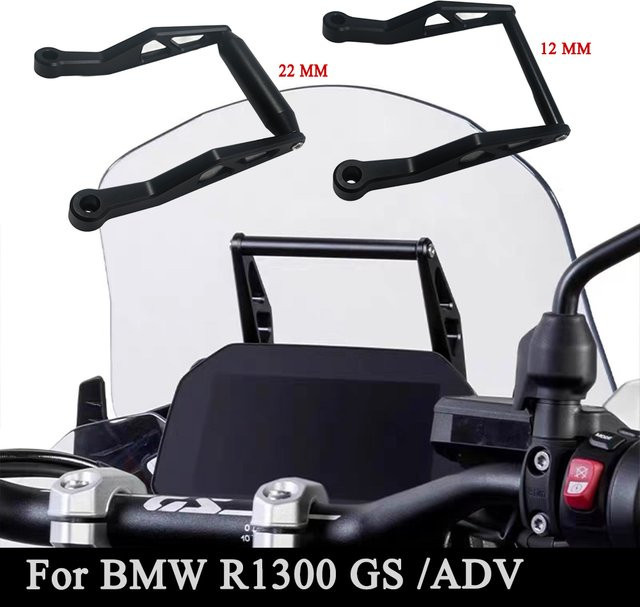 Motorrad-Handy-GPS-Navigationshalterung Lenkeradapter für BMW R1300GS und R1300GS ADV, Schwarz - Bild 1
