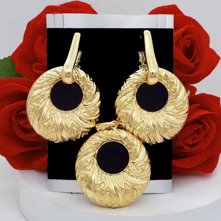 Ohrringe und Halskettenanhänger, 18K vergoldet, Gold, ohne Stein - Bild 2