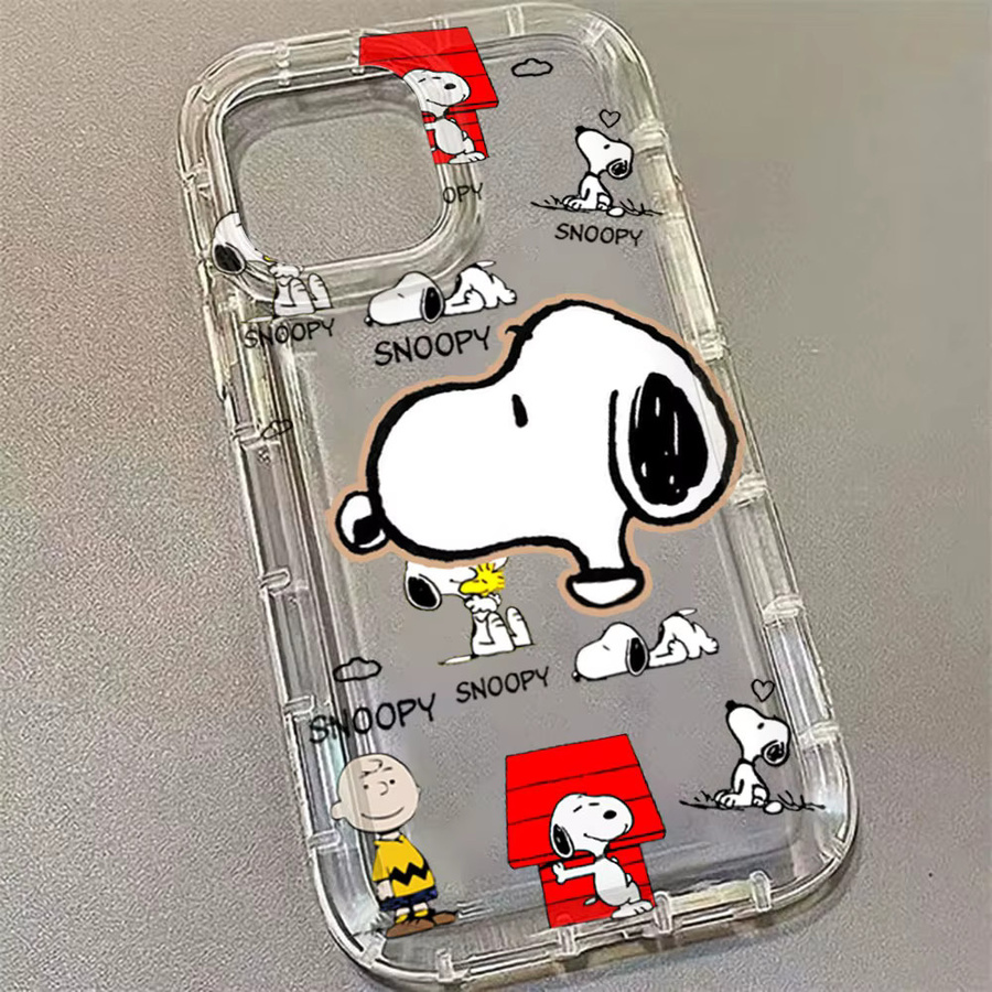 Sturzsichere Handyhülle mit Cartoon Snoopys Motiv von Potdemiel für iPhone 11 bis iPhone 17 Pro Max, Transparent - Bild 1