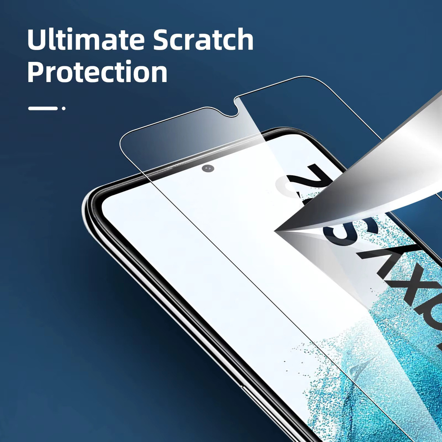 Samsung Displayschutzfolie aus gehärtetem Glas für Galaxy S22, transparent, HD-Kristall, 9H Härtegrad, 0,22 mm Höhe - Bild 2