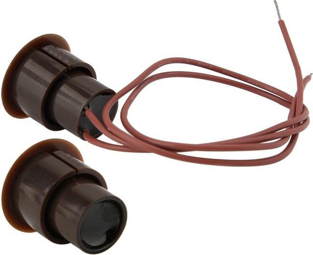 Verkabelter Magnetischer Alarm Türfenster Kontaktsensor NC-Typ Reed-Schalter von Painter in Schwarz oder Braun - Bild 1