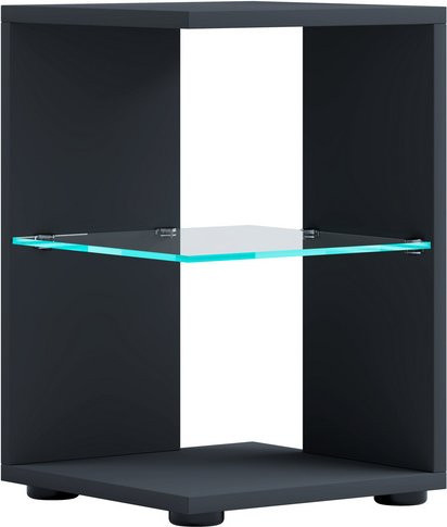 VCM Beistelltisch Elani aus Holz und Glas in Grau/Anthrazit, H x B x T: 45 x 30 x 30 cm - Bild 2