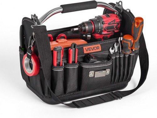 VEVOR Werkzeugtasche aus Polyester in Schwarz mit 33 Taschen, tragbarer Werkzeugtaschen-Organizer mit Hartplastikboden und verstellbarem Schultergurt, Breite: 33 cm - Bild 1
