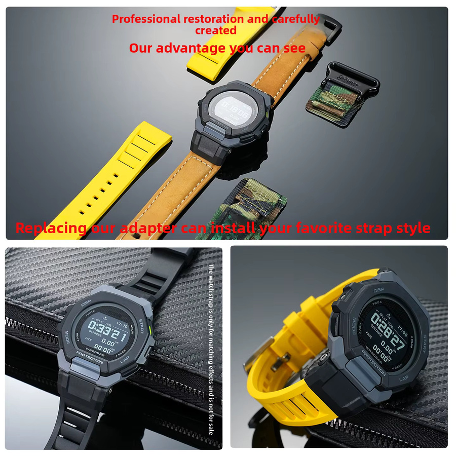 Casio G-SHOCK GBD-300 Uhrenzubehör, Echtleder, Schwarz - Bild 2