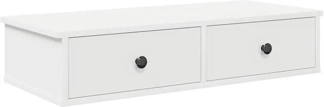 vidaXL Wandregal mit Schubladen in Weiß, B/H/T: 80 x 34 x 17 cm - Bild 1