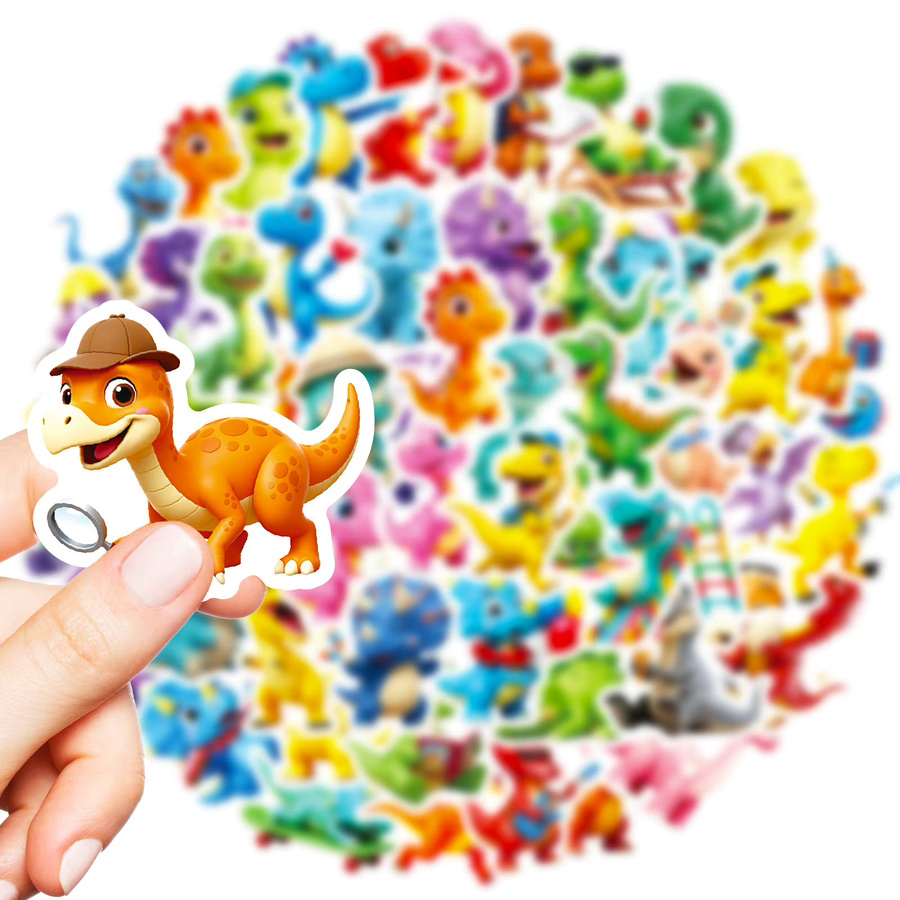 56 Stück Dinosaurier-Graffiti-Aufkleber aus wasserfestem PVC in Multicolour für Kinder, Wasserflaschen, Laptops und Schreibwaren - Bild 2