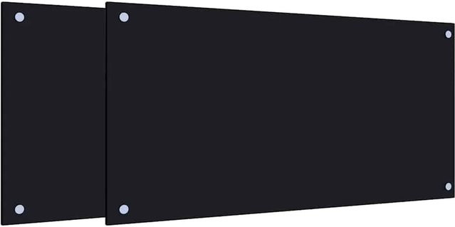 vidaXL Küchenrückwände aus Hartglas, 2 Stück, Schwarz, B/H: 40 x 80 cm - Bild 1