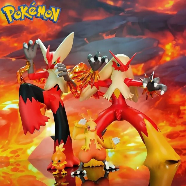 Potdemiel Pokémon Blaziken Evolutionary Group Actionfiguren, PVC, Einzelfigur - Bild 1