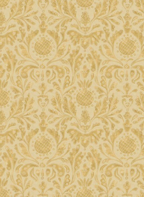 Nina Campbell Tapete Castellane Gelb Ornamentales Design - Bild 1