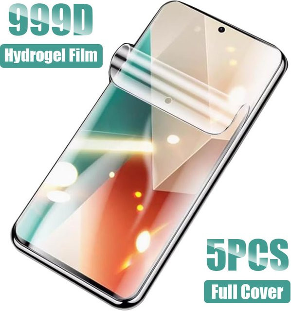 5er Pack Hydrogel-Displayschutzfolie für Xiaomi Redmi Note 13 14 15 Pro Plus 5G sowie Redmi Note 12 11 10 9 Pro 9S 10S 11S 12S in Transparent - Bild 1