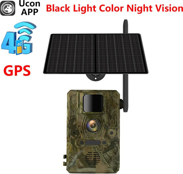 REHENTINT Wildlife Kamera mit 3MP Auflösung, 4G LTE Sim Karte, GPS und Solarpanel, Schwarz - Bild 1