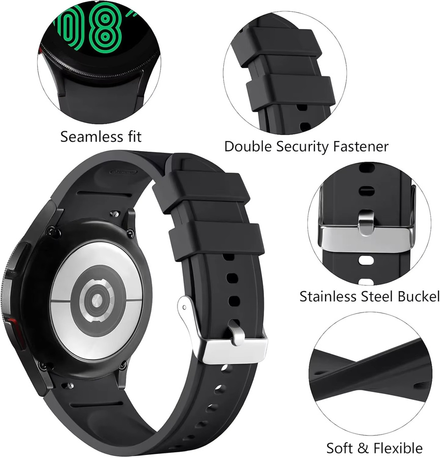 RWBANDS Uhrenarmband Silikon, Schwarz, Unisex - Bild 2