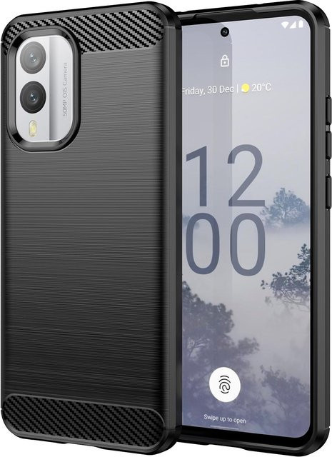 Stoßfeste TPU-Schutzhülle mit Kohlefasertextur für Nokia X30 X100 XR20 X10 X20 in Schwarz - Bild 1