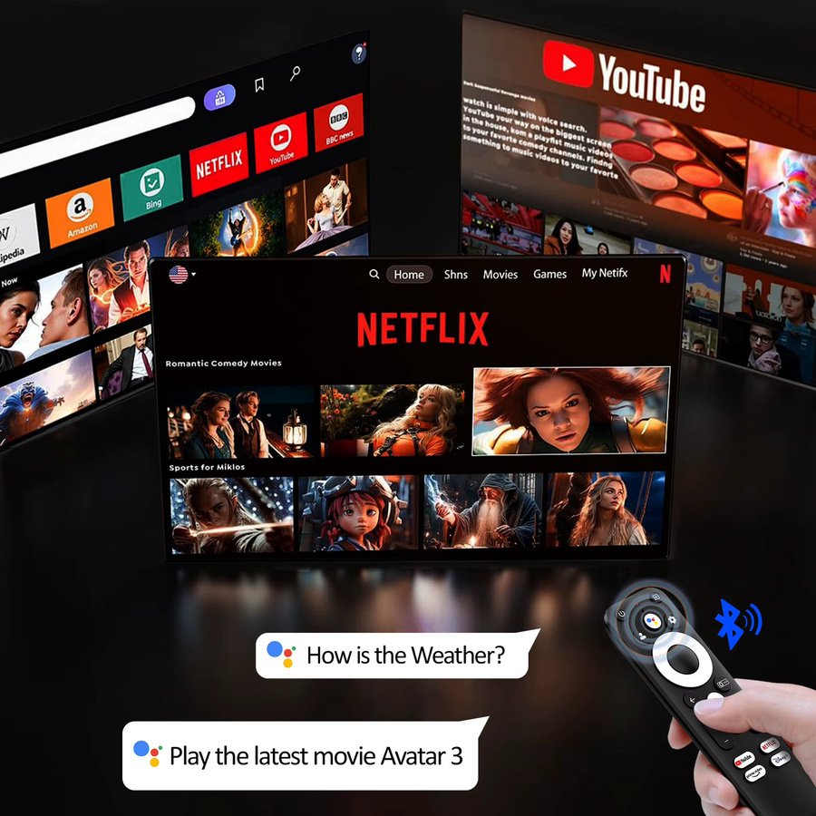 HORLAT Google TV Projektor mit 3000 ANSI Lumen, Full HD 1080P, Autofokus, WiFi 6 und 4K Unterstützung für dein Smart Home Theater - Bild 5