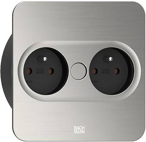 Bachmann Abdeckscheibe Socket aus Edelstahl in Schwarz und Silber - Bild 1