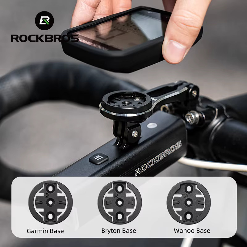 ROCKBROS Fahrradcomputer-Halterung aus Aluminiumlegierung für iGPSPORT, Garmin und Wahoo in Schwarz, verstellbare Vorbau-Halterung - Bild 4