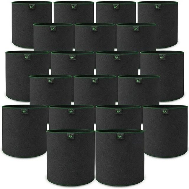 TTL GARDEN Pflanzsack Set 20er Pack, schwarze Anzucht-Filztöpfe aus Vlies für Jungpflanzen, Durchmesser: 10 cm, Volumen: 1 l - Bild 1