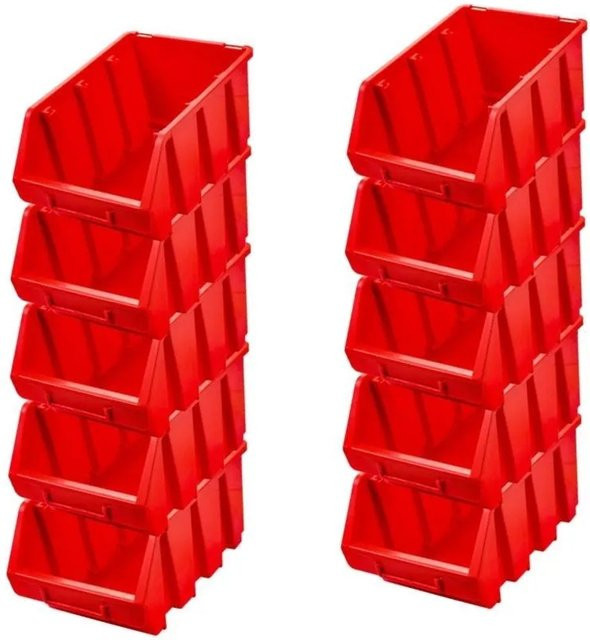 PROREGAL SuperSparSet 10x Sichtlagerboxen aus Polypropylen in Rot, H x B x T: 12,6 x 17 x 24 cm - Bild 1