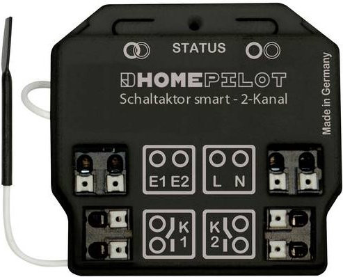 HOMEPILOT 2-Kanal Funk Schaltaktor smart Unterputz in Schwarz - Bild 1