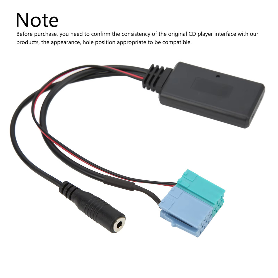 Bluetooth AUX IN Adapter mit Freisprechmikrofon für Visteon Radio in Fiat Bravo ab Baujahr 2007, 6+8 Pin, Schwarz - Bild 2