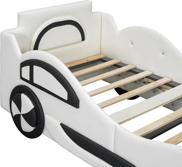 KOMHTOM Kinderbett im Autobett-Design mit Stauraum und Lift-up-Base, Farbe: Weiß, B/T/H: 90 x 200 x 150 cm - Bild 1