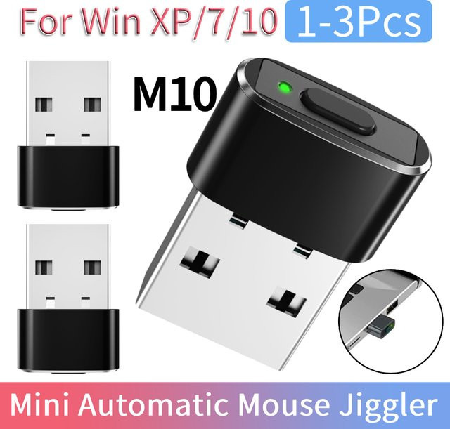 LAIMANEI M10 Mini Automatischer Mausbeweger mit Ein/Aus-Taste in Schwarz, USB-Cursor-Beweger für Plug-and-Play zur Computer-Aktivierung - Bild 1