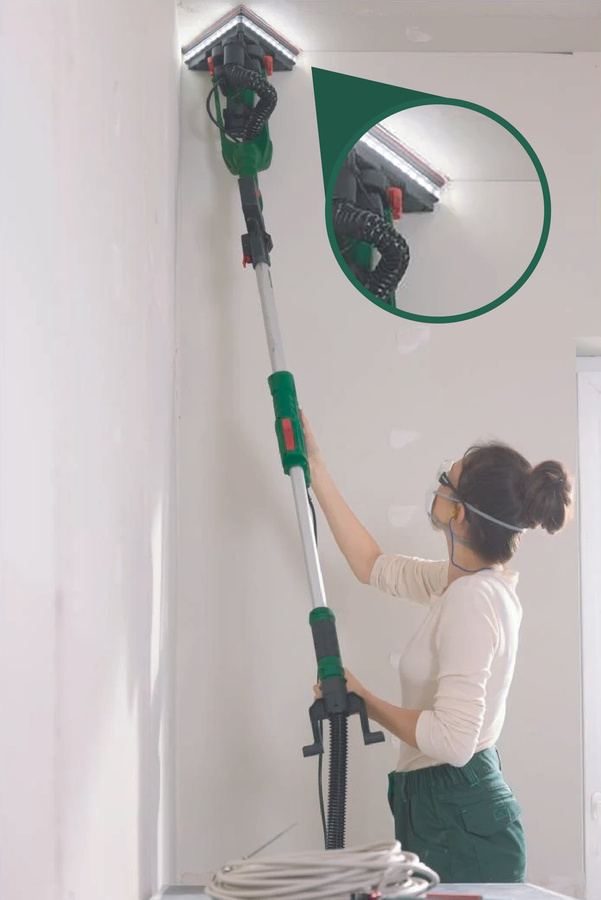 PARKSIDE Wand- und Deckenschleifer PWDS 920 E5 in Grün mit Teleskopfunktion und Aluminiumgehäuse - Bild 2