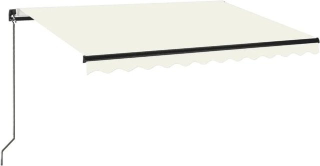 Furnicato Markise manuell einziehbar aus Aluminium und Polyester in Creme, B: 350 cm, H: 250 cm - Bild 1