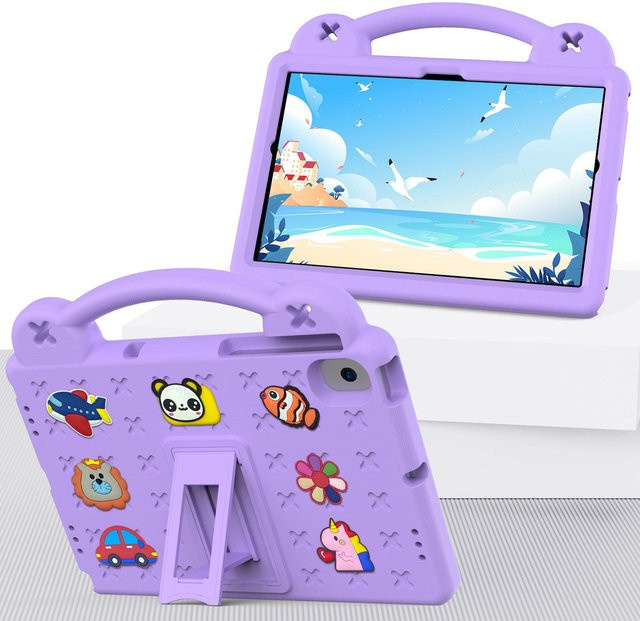 Stoßfeste Kinderhülle aus EVA mit Bär-Design für NEC Lavie Tab T10 10,61 Zoll T1075 in Lila - Bild 1