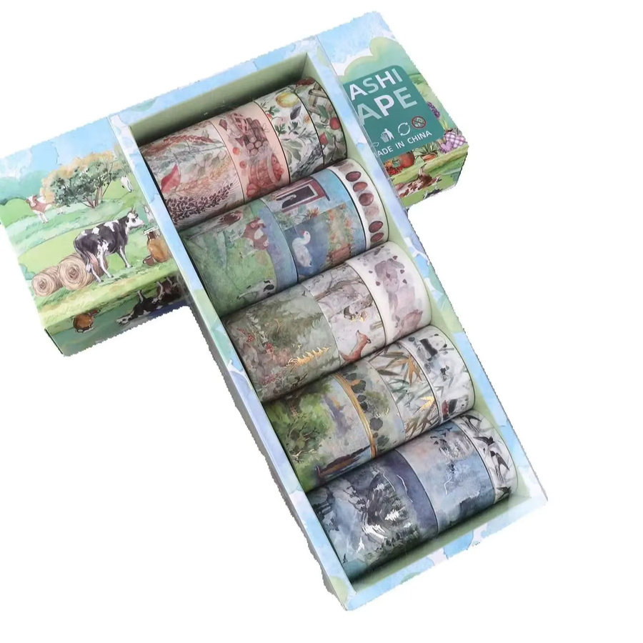 17 Rollen Washi-Tape Set mit Waldmotiven und Tier- sowie Landschaftsmustern in Multicolour für deine DIY-Dekoration - Bild 2