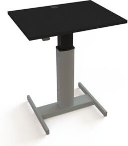 STIER Elektrisch höhenverstellbarer Steh-Tisch in Schwarz matt mit MDF-Platte, B/T: 80 x 60 cm, Höhe: 68-120 cm - Bild 1