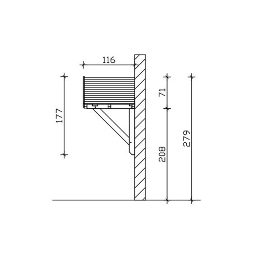 Skan Holz Haustür-Vordach Stralsund 1 aus nordischer Fichte, Schiefergrau, Breite: 289 cm, Tiefe: 116 cm - Bild 2