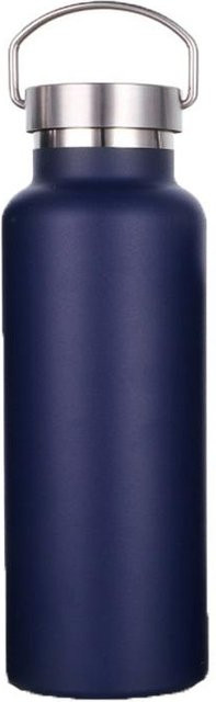 WATERSY Isolierter Edelstahlbecher Mini Thermos-Wasserflasche mit Griff, Dunkelblau, 350 ml - Bild 1