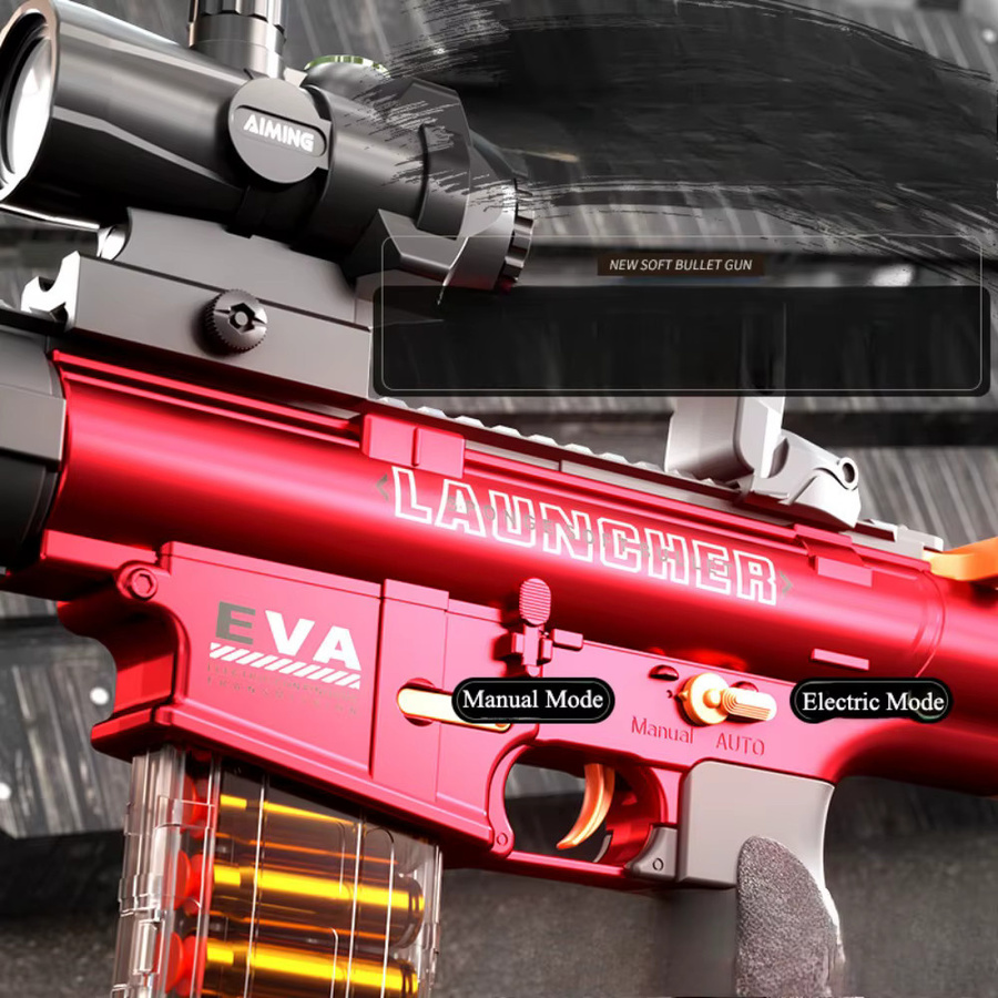 CTMA Spielzeugpistole, ARP9/M416, elektrisches kontinuierliches Abfeuerschale, manueller/automatischer Modus, Rot - Bild 2